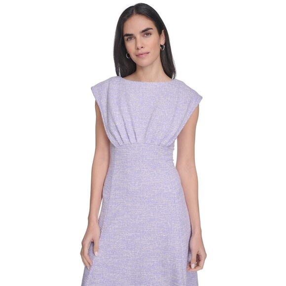 Calvin Klein Dress Opal White Tweed A-Line, Size 16 - Picture 4 of 5